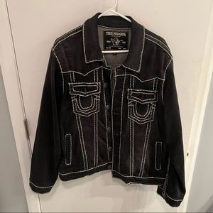 True Religion black jean jacket 2021 size Large